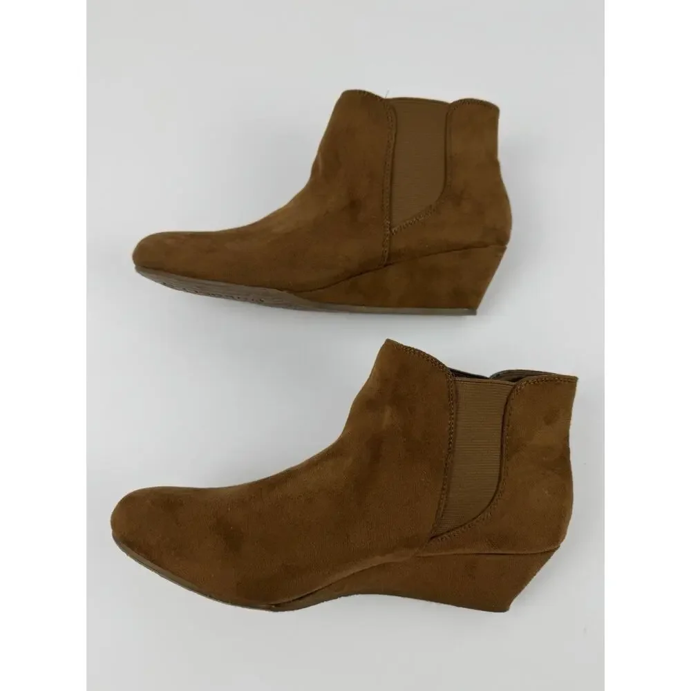 Marbella Wedge Heel Booties - Boot Chocolate SIZE 7.5